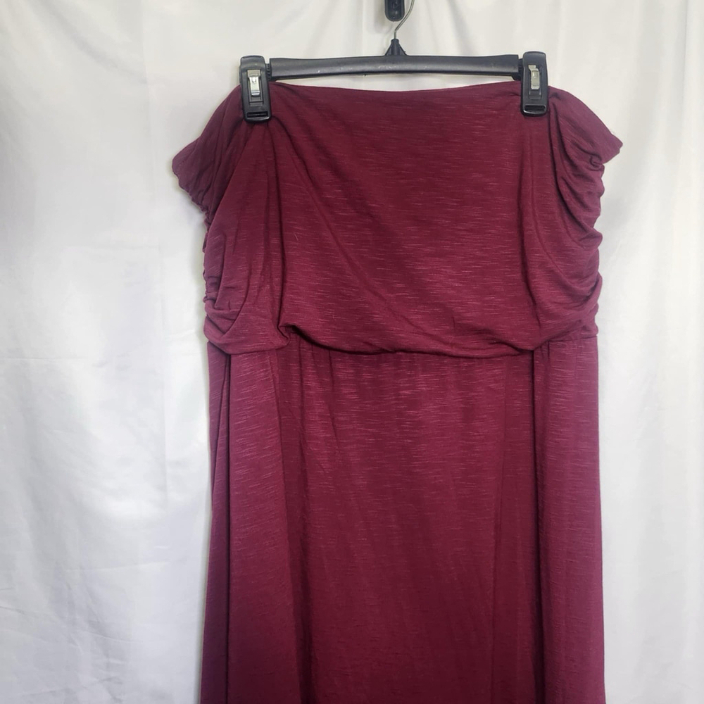 J. Jill Women's Long Dress Strapless Maroon Stretch Casual Boho WeddingS Sz 3XL - Picture 6 of 11